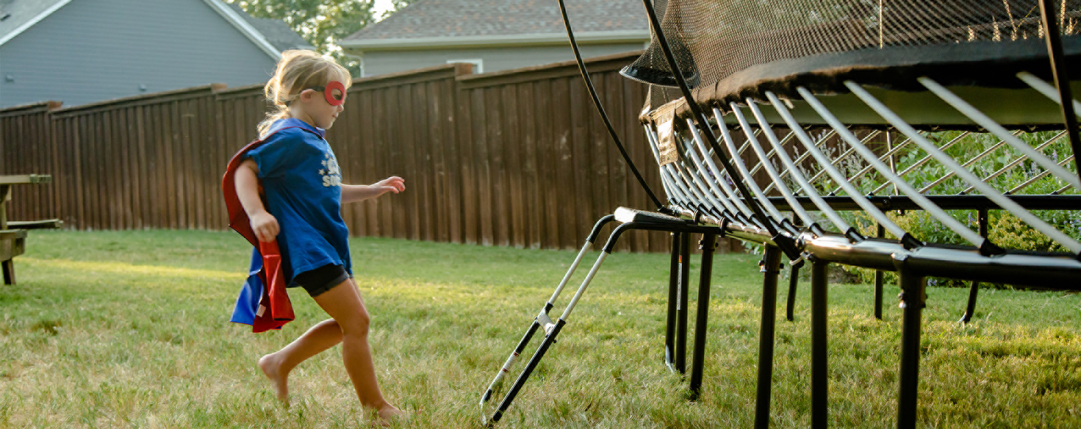 Superhero Trampoline Fun in your Backyard